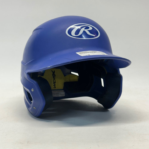 Vist Large View of Product Image Which is Used Rawlings MACHCC-SR-REVA Batting Helmet No Mask Royal Blue MD
