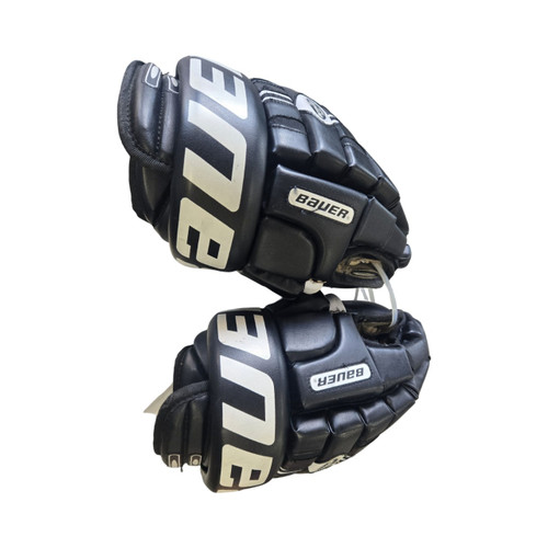 Vist Large View of Product Image Which is Used Bauer SUPREME 2000 -HOLE- SENIOR GLOVES Senior Gloves Black 13"
