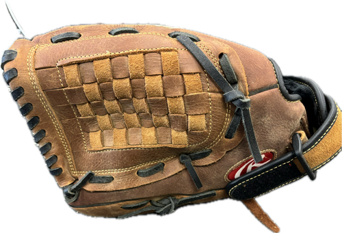 Vist Large View of Product Image Which is Used Rawlings THE MARK OF A PRO BB/SB Glove LH Throw Brown 12 1/2"
