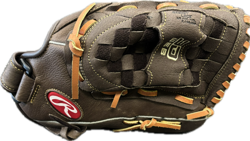 Vist Large View of Product Image Which is Used Rawlings FP125 BB/SB Glove RH Throw Brown 12 1/2"