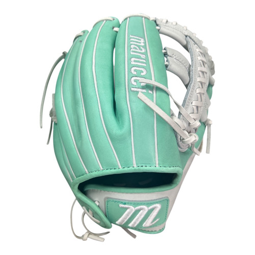 Vist Large View of Product Image Which is Used Marucci CYPRESS RH Throw Fastpitch Gloves Green 12"