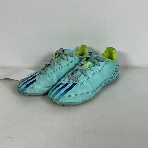 Vist Large View of Product Image Which is Used Adidas Soccer Indoor Shoes Carolina Blue Youth 13.0