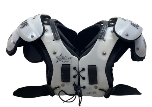 Vist Large View of Product Image Which is Used Douglas JP34 FB Shoulder Pads White LG