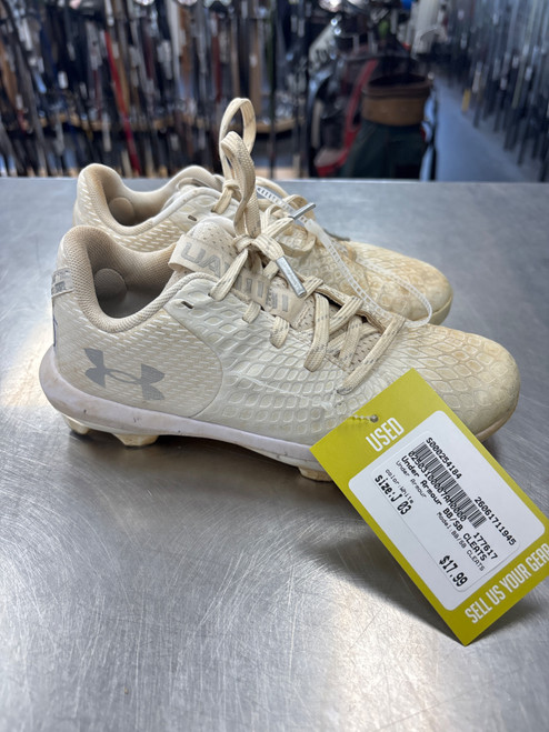 Vist Large View of Product Image Which is Used Under Armour BB/SB CLEATS BB/SB Cleats White Junior 03