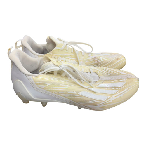 Vist Large View of Product Image Which is Used Adidas ADIZERO TRIPLE WHITE Adult FB Cleats White Senior 12