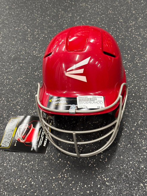 Vist Large View of Product Image Which is Used Easton NATURAL HELMET W/ MASK NEW SENIOR Batting Helmet w/Mask Red L/XL