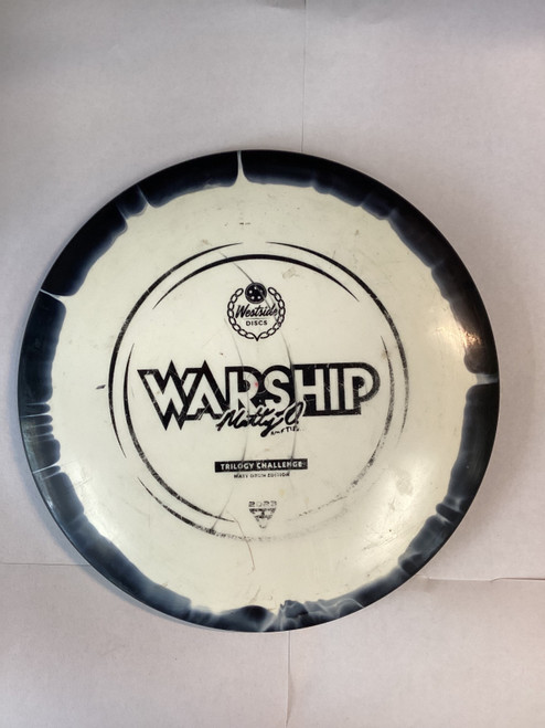 Vist Large View of Product Image Which is Used Westside WARSHIP Disc Golf Mid Range White