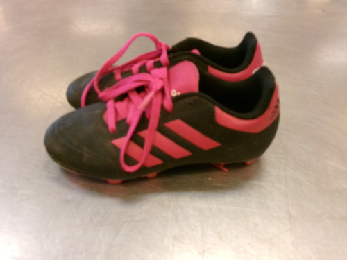Vist Large View of Product Image Which is Used Adidas Soccer Cleats Pink Youth 13.0
