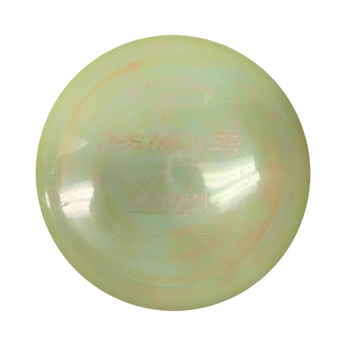 Vist Large View of Product Image Which is Used Innova SWIRLED STAR DESTROYER Disc Golf Driver Yellow 167g