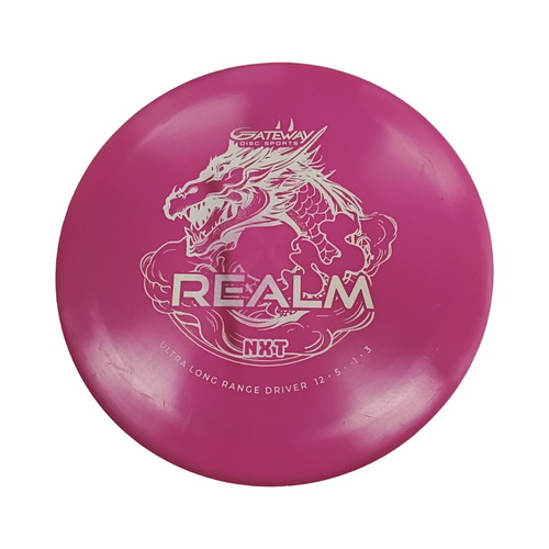Vist Large View of Product Image Which is Used Gateway NXT REALM Disc Golf Driver Pink 178g