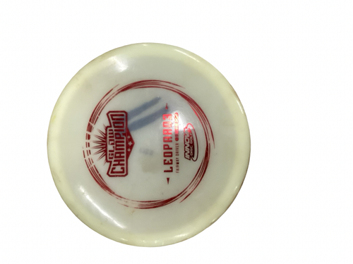 Vist Large View of Product Image Which is Used Innova GLOW CHAMPION LEOPORD 3 Disc Golf Driver White