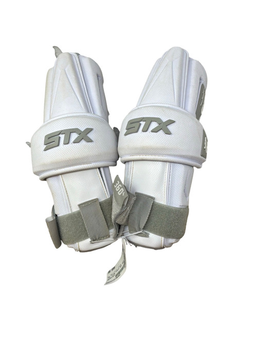 Vist Large View of Product Image Which is Used STX STALLION 1K Lacrosse Arm Pads/Guards White MD