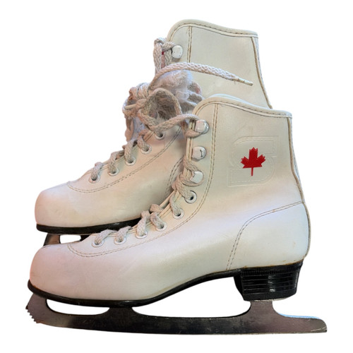 Vist Large View of Product Image Which is Used CANADA Girls Figure Skate White Junior 01