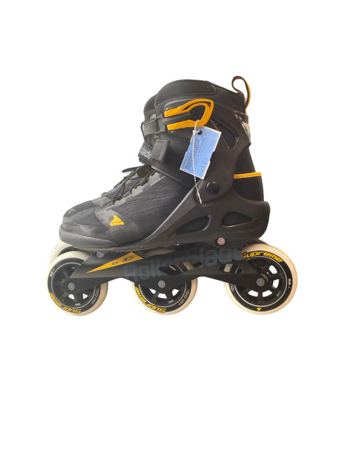 Vist Large View of Product Image Which is Used Rollerblade MACROBLADE 100 3WD Senior Rec Fitness Skates Black Senior 10.5