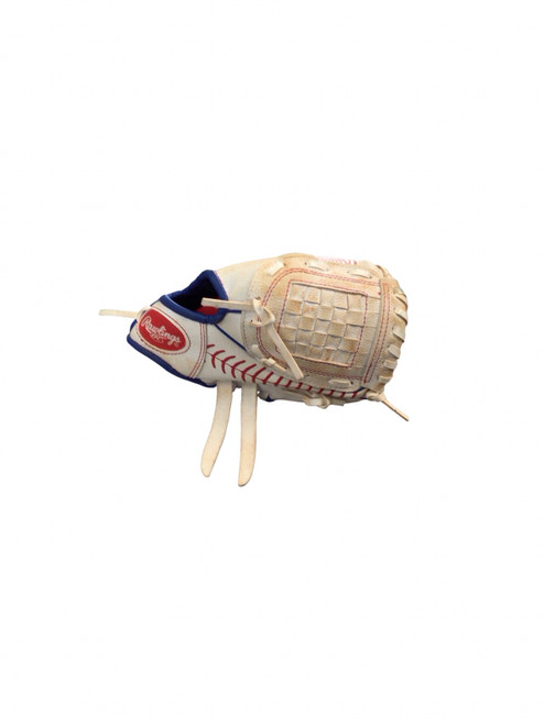 Vist Large View of Product Image Which is Used Rawlings PL90SSG BB/SB Glove RH Throw White 9"