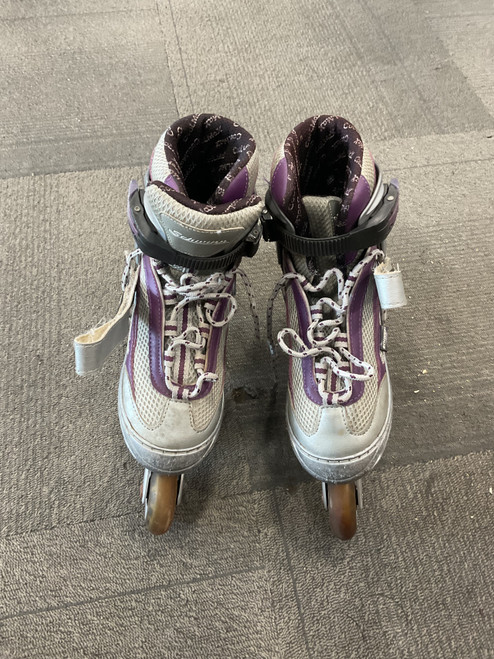 Vist Large View of Product Image Which is Used Schwinn CHALLENGE SERIES Senior Rec Fitness Skates Purple Adjustable