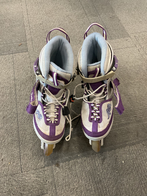 Vist Large View of Product Image Which is Used K2 ANNIKA Junior Rec Fitness Skates Purple Adjustable