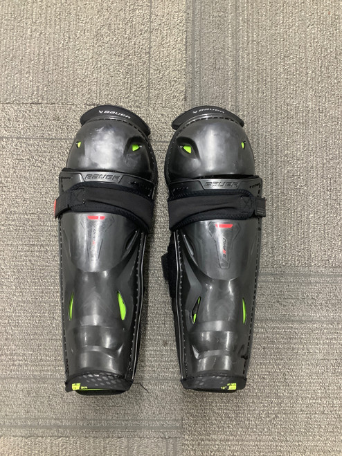 Vist Large View of Product Image Which is Used Bauer 3X PRO Junior Shin Guards Black 12"