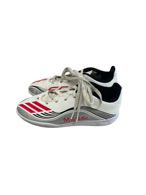 Vist Large View of Product Image Which is Used Adidas Messi Jr 2 Soccer Indoor Shoes White 