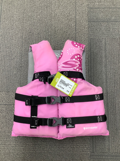 Vist Large View of Product Image Which is Used Stearns Youth PFD Pink Youth 50-90