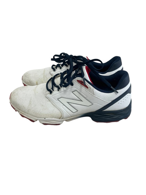 Vist Large View of Product Image Which is Used New Balance Striker V3 Mens 9.5 Golf Shoes White/Red/Navy  