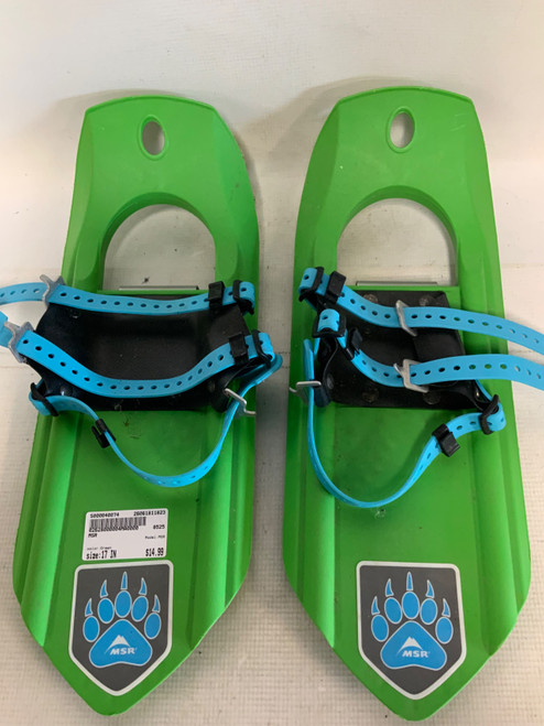 Vist Large View of Product Image Which is Used MSR Snowshoes Boys Green 17"