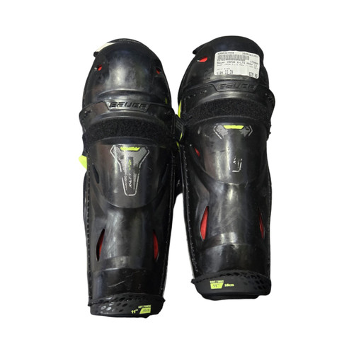 Vist Large View of Product Image Which is Used Bauer VAPOR X-LTX PRO+ 11 INCH SHIN GUARDS Junior Shin Guards Black 11"