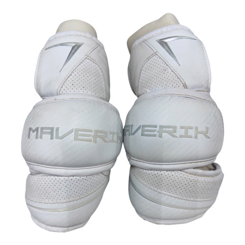 Vist Large View of Product Image Which is Used Maverik M6 Lacrosse Arm Pads/Guards White LG
