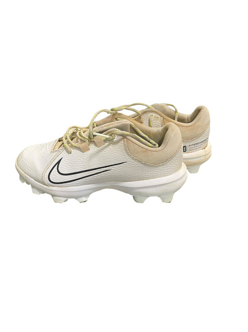 Vist Large View of Product Image Which is Used Nike HYPERDIAMOND 4 BB/SB Cleats White And Black Senior 9