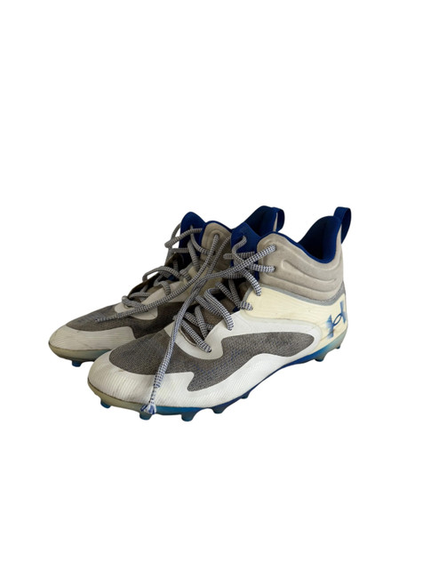 Vist Large View of Product Image Which is Used Under Armour Adult FB Cleats Navy Blue Senior 9