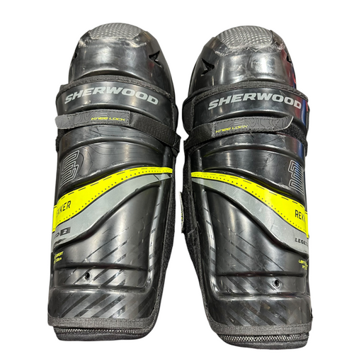 Vist Large View of Product Image Which is Used Sher-wood REKKER LEGEND 2 Intermediate Shin Guards Black 13"