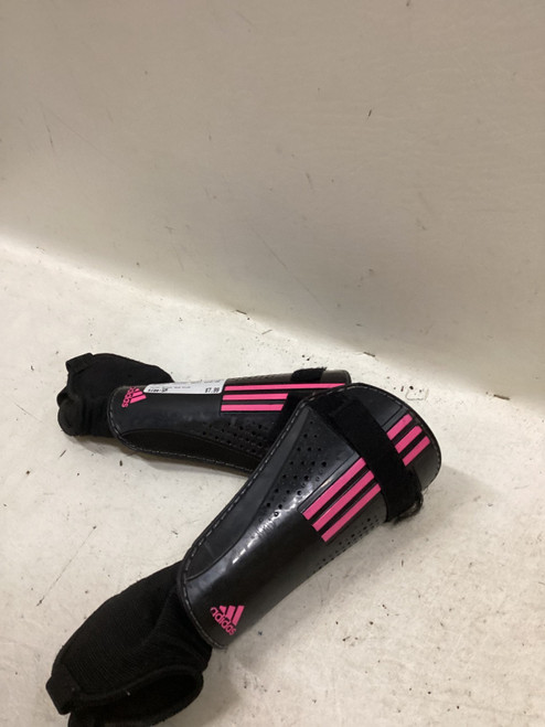 Vist Large View of Product Image Which is Used Adidas Soccer Shin Guards Junior Black And Pink SM