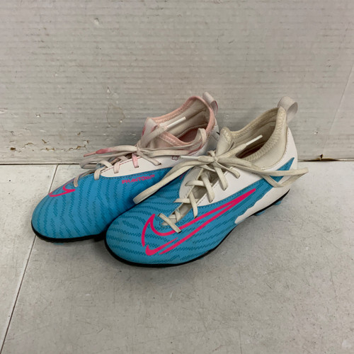 Vist Large View of Product Image Which is Used Nike PHANTOM GX Soccer Cleats Royal Blue Junior 01.5