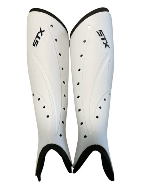 Vist Large View of Product Image Which is Used STX HINDER FH Shin Guards White 10"