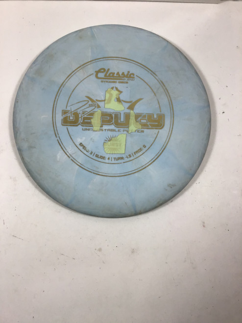 Vist Large View of Product Image Which is Used Dynamic Discs CLASSIC BLEND DEPUTY Disc Golf Putter Sky Blue 176g