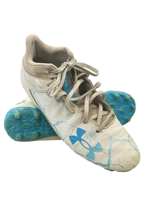 Vist Large View of Product Image Which is Used Under Armour Adult FB Cleats White Senior 6