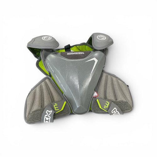 Vist Large View of Product Image Which is Used Maverik MX Lacrosse Shoulder Pads Grey MD