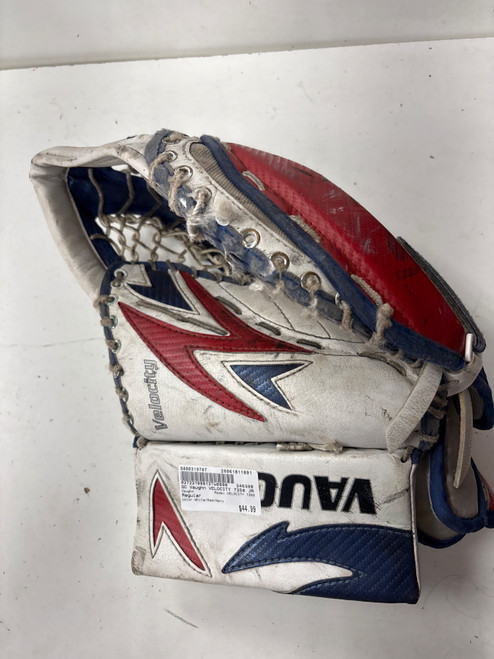 Vist Large View of Product Image Which is Used Vaughn VELOCITY 7250 Junior Goalie Catcher White/Red/Navy