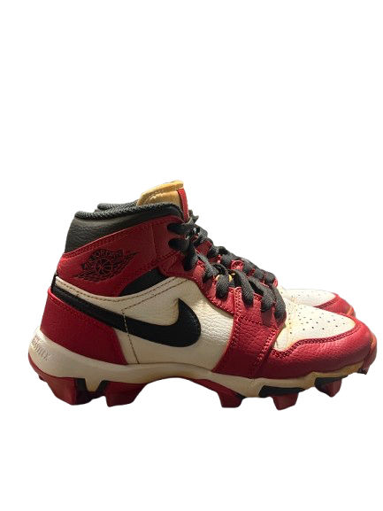 Vist Large View of Product Image Which is Used Nike AIR JORDAN 3Y HIGH TOP CLEAT BB/SB Cleats Red Junior 03