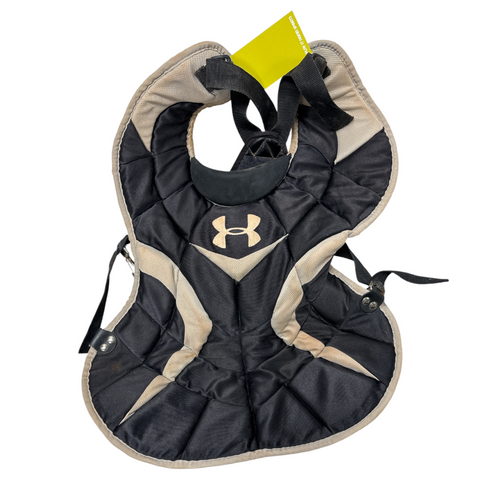 Vist Large View of Product Image Which is Used Under Armour Baseball Catchers Chest Protector Black Adult