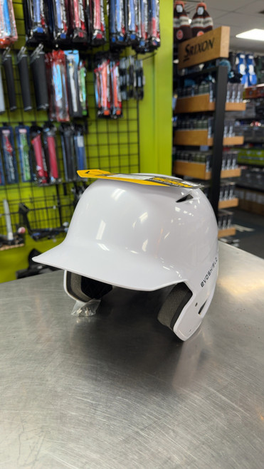 Vist Large View of Product Image Which is Used Evoshield XVT SCION Batting Helmet No Mask White L/XL