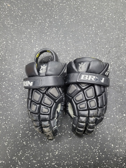 Vist Large View of Product Image Which is Used Brine CLUTCH ELITE Lacrosse Gloves Mens Black 13"