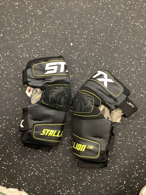 Vist Large View of Product Image Which is Used STX STALLION 100 Lacrosse Arm Pads/Guards Black MD