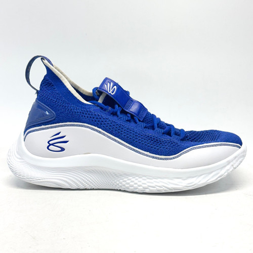 Vist Large View of Product Image Which is Used Under Armour CURRY 8 Basketball Shoes M Royal Blue And White Senior 9.5