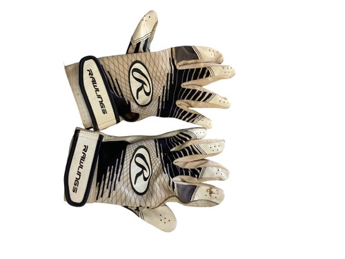 Vist Large View of Product Image Which is Used Rawlings BB/SB Batting Gloves White SM