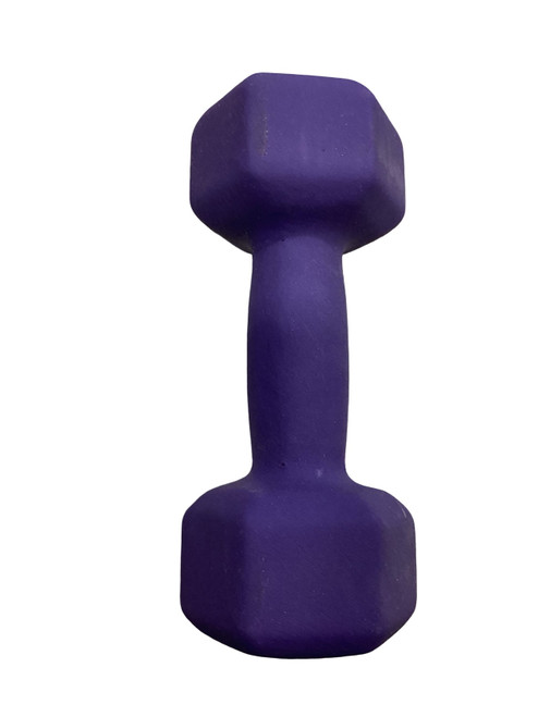 Vist Large View of Product Image Which is Used PURPLE RUBBER DUMBELL Hex Dumbbell (Each) Purple 8 lb
