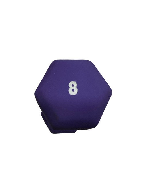 Vist Large View of Product Image Which is Used PURPLE RUBBER DUMBELL Hex Dumbbell (Each) Purple 8 lb