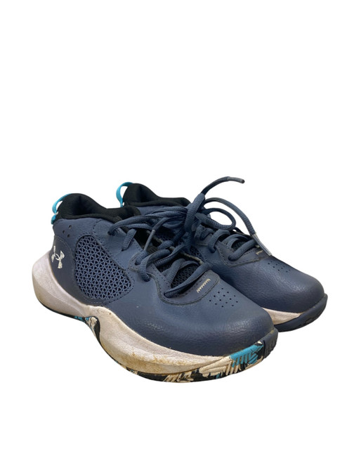 Vist Large View of Product Image Which is Used Under Armour Basketball Shoes M Navy Blue Youth 13.5