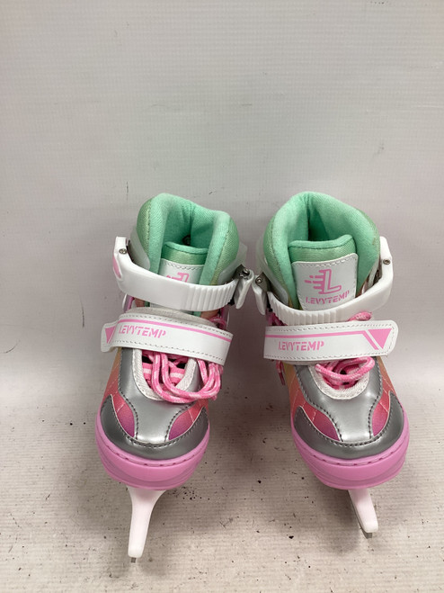 Vist Large View of Product Image Which is Used LEVYTEMP ADJ SKATES Girls Softboot Skate Pink And White Adjustable