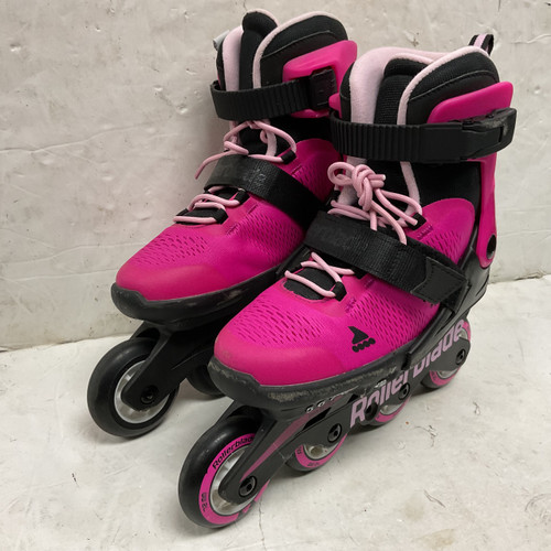 Vist Large View of Product Image Which is Used Rollerblade MICROBLADE ADJ 5-8 Senior Rec Fitness Skates Magenta Adjustable